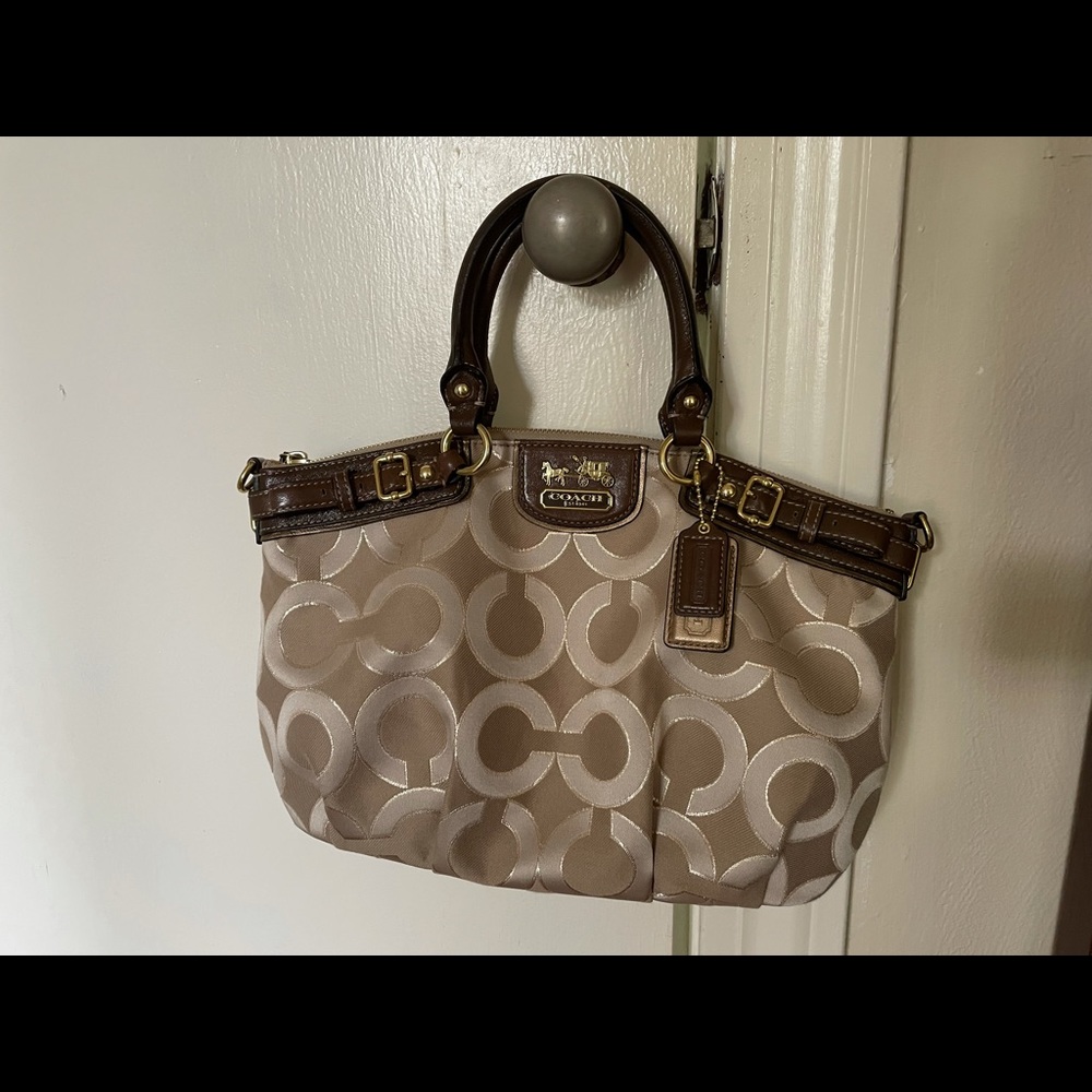 Coach H1120-18608 OpArt Khaki Brown Satchel